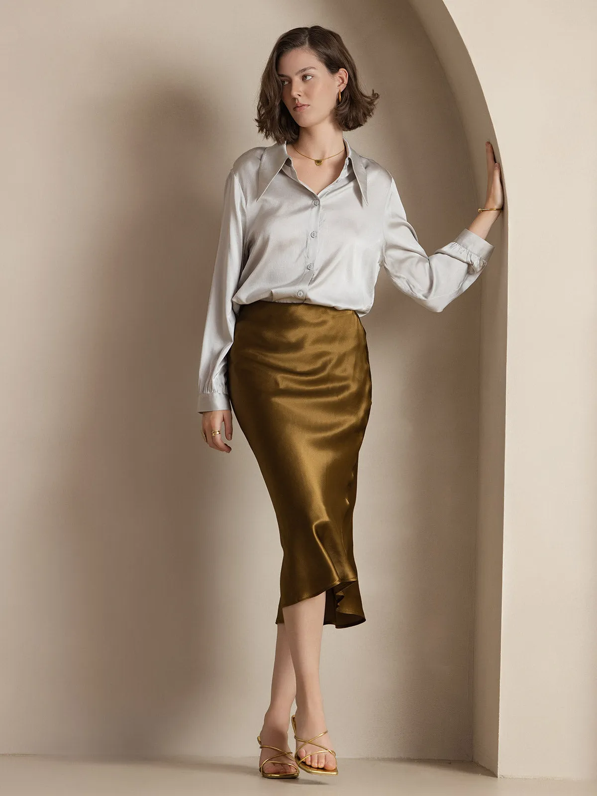 19Momme Pure Silk Classic Elegant Skirt