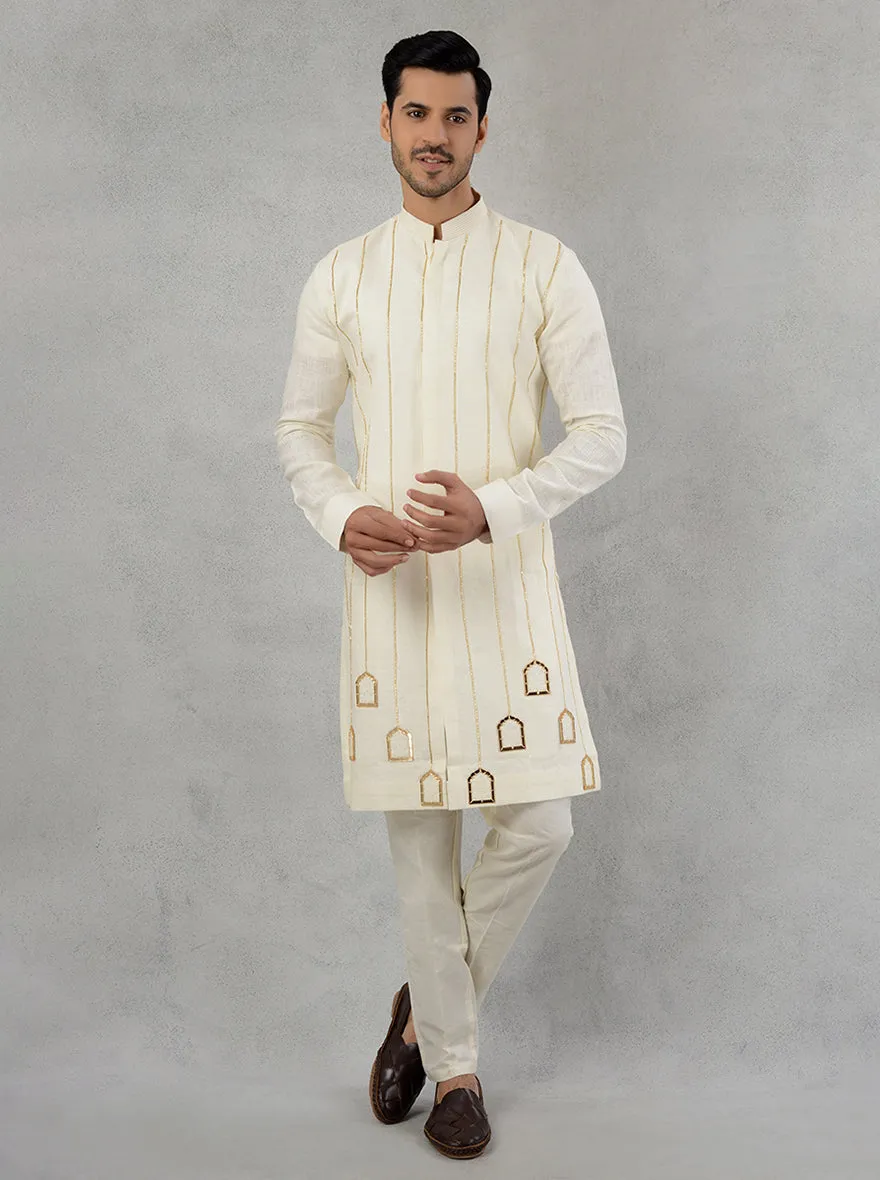 Cream  Kurta Pajama | TULA