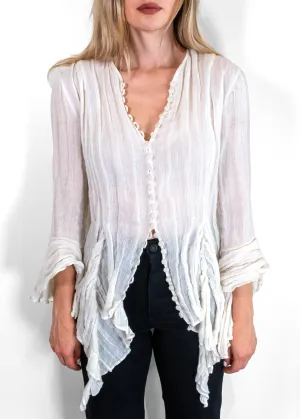 Khaite Ecru Linen Blouse