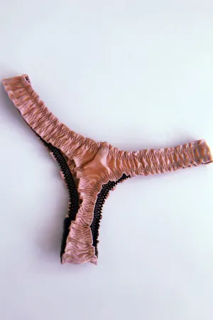 Oleander Thong in Upcycled Vintage Solid Pink