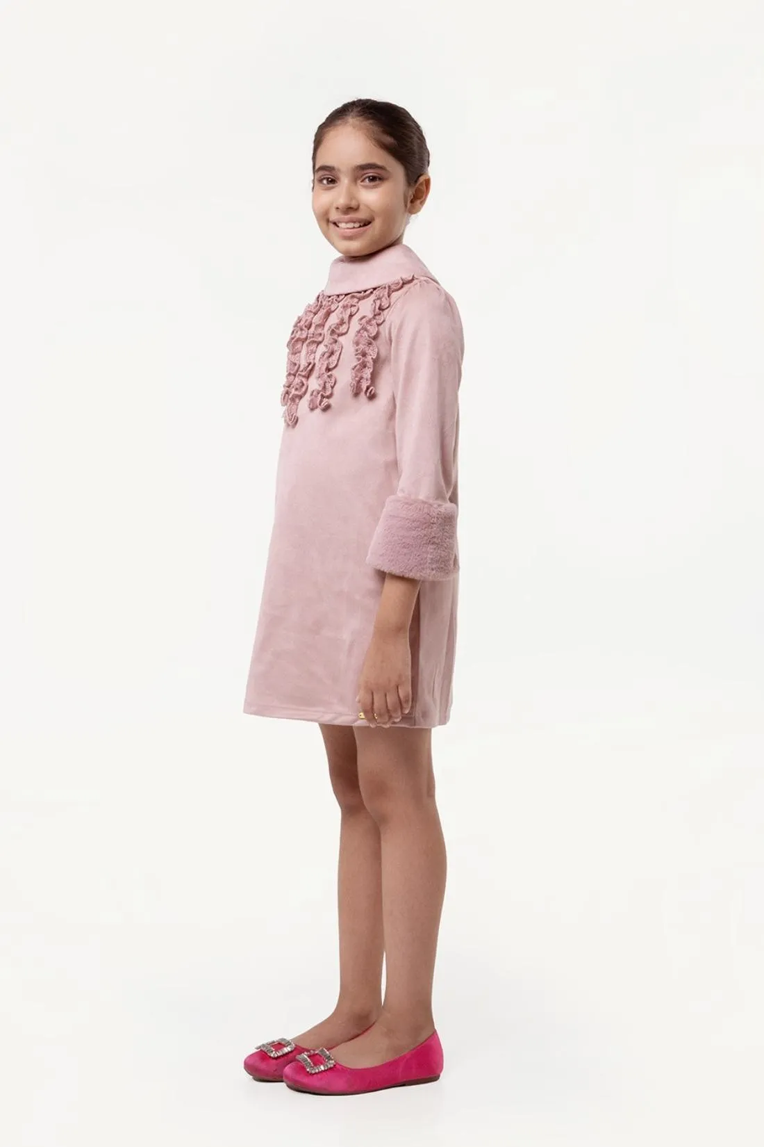 One Friday Varsity Chic Pink Ruffle Dress for Girls