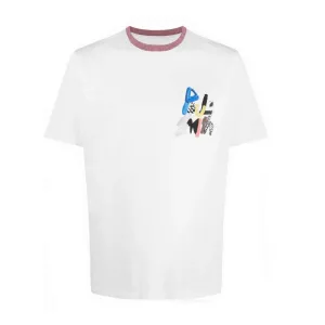 PAUL SMITH Tshirt SS Reg Fit Logo Print - White