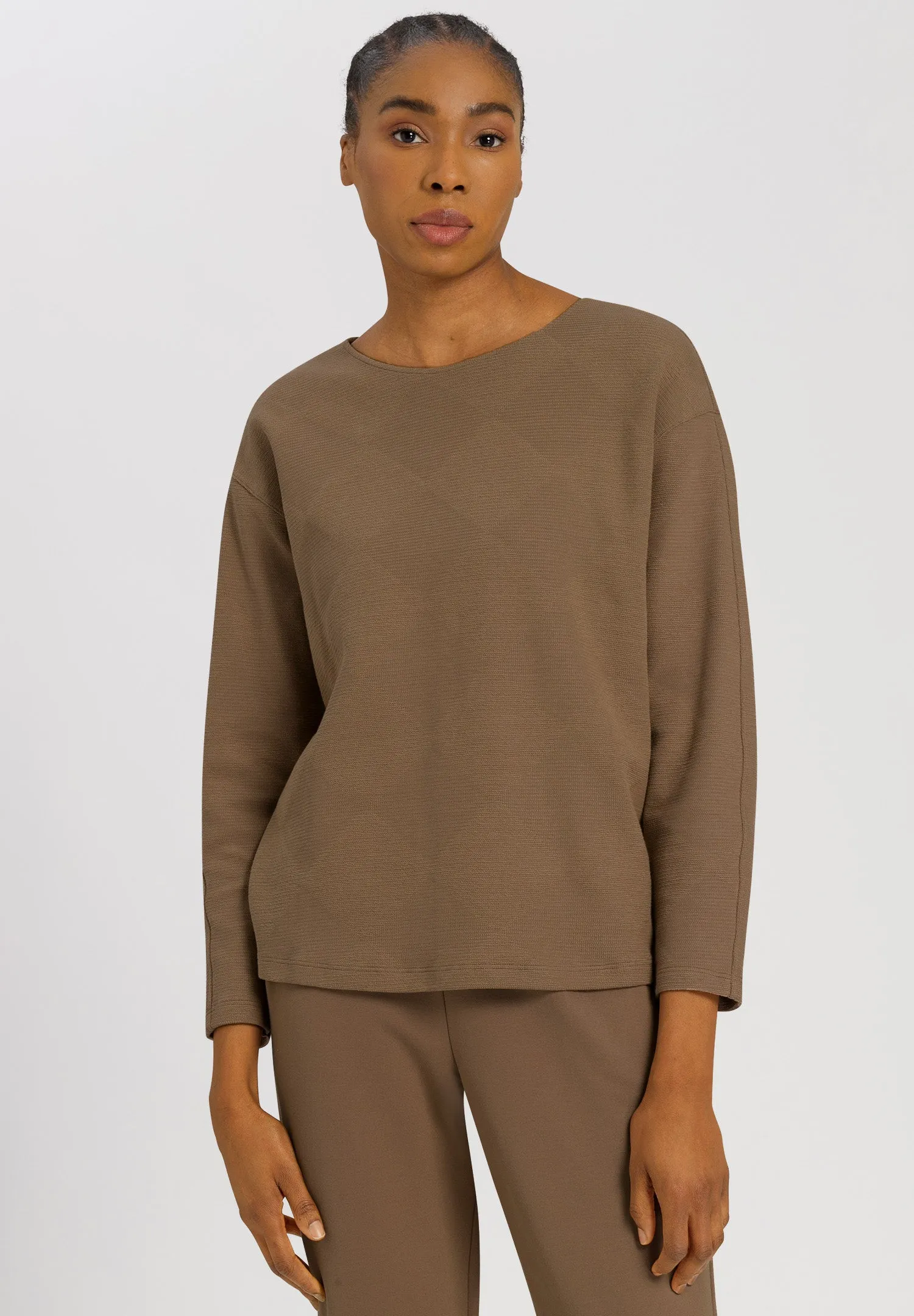 Pure Comfort Woven Cotton Pullover | Walnut 78678-2821