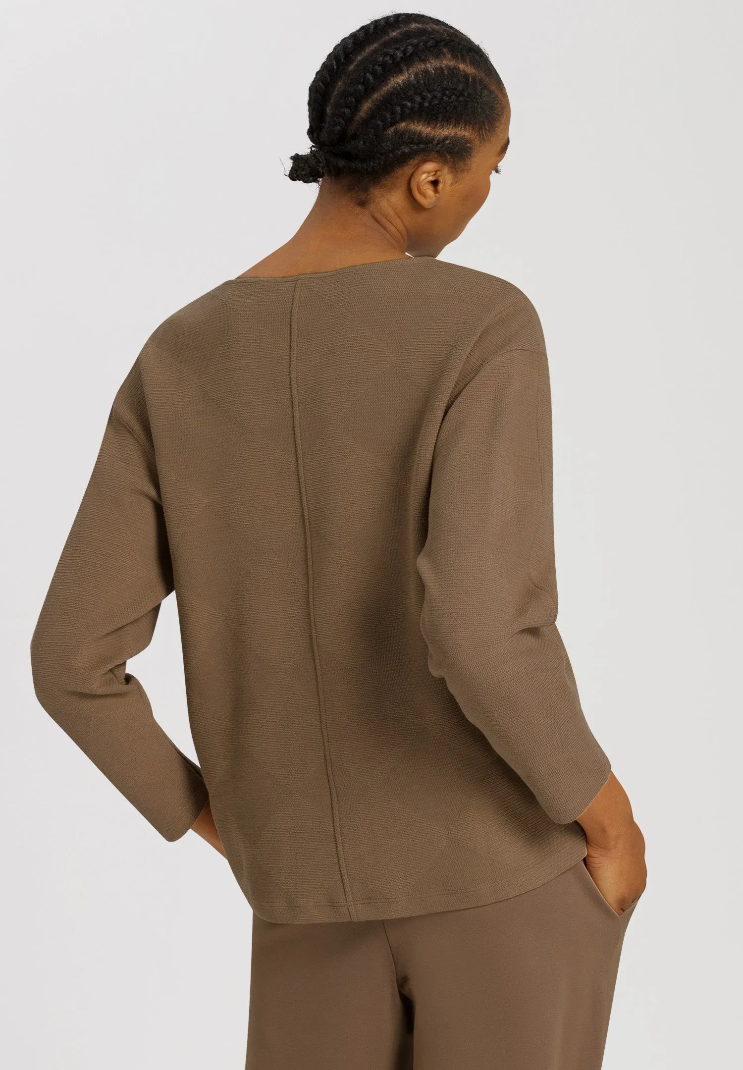 Pure Comfort Woven Cotton Pullover | Walnut 78678-2821