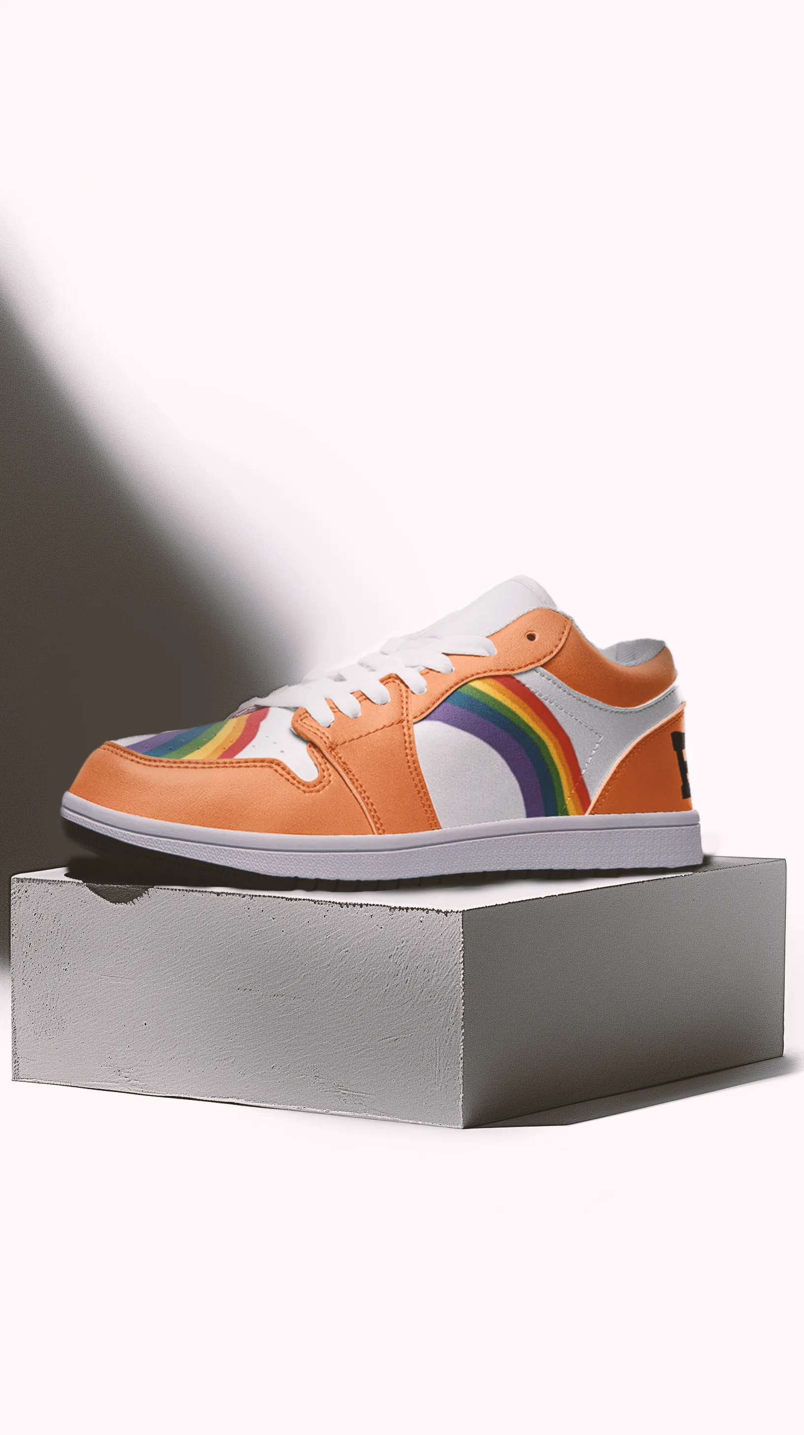 Rainbow LGBT Pride Low Top BURNT ORANGE Unisex Sneakers