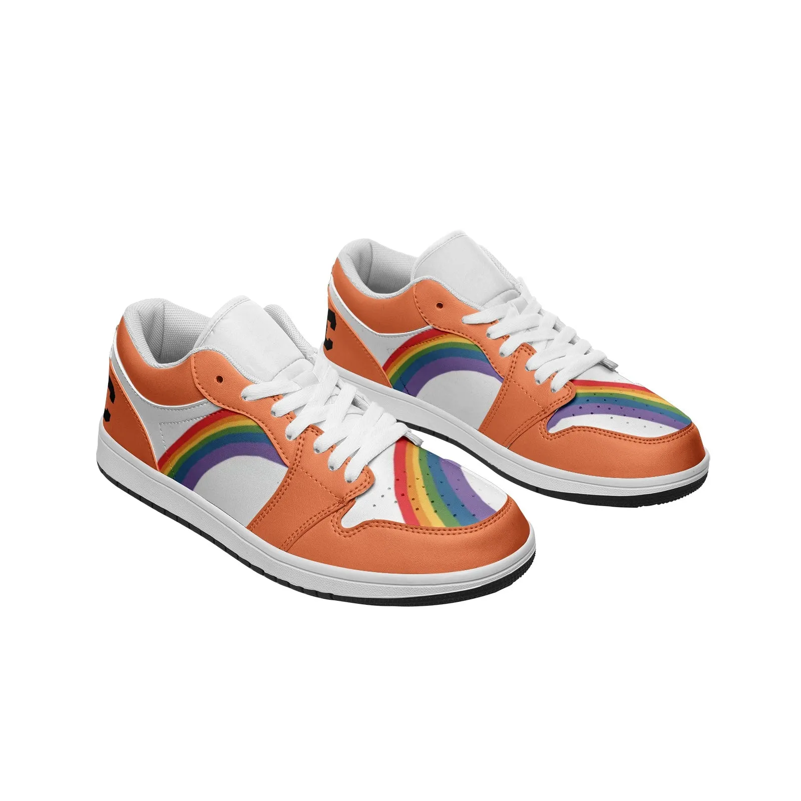 Rainbow LGBT Pride Low Top BURNT ORANGE Unisex Sneakers