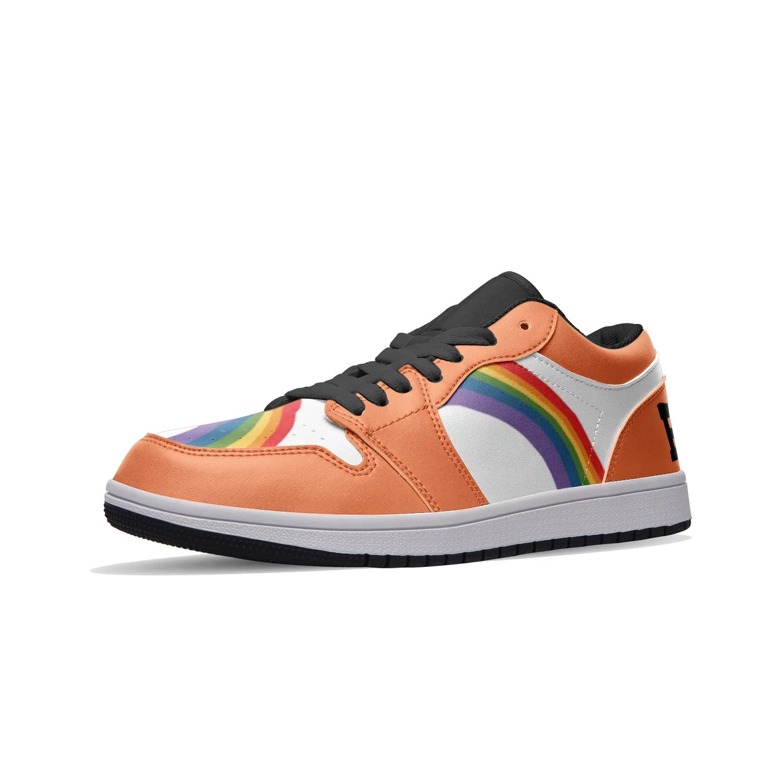 Rainbow LGBT Pride Low Top BURNT ORANGE Unisex Sneakers