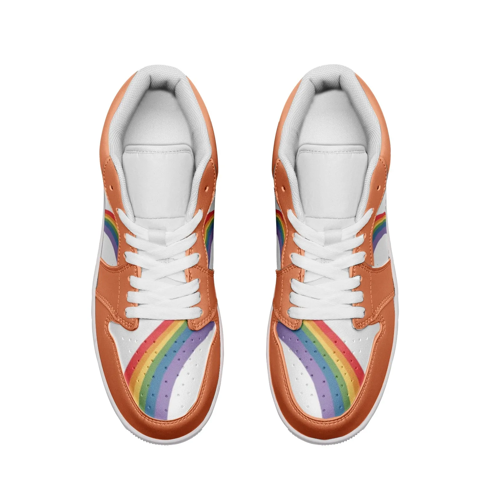 Rainbow LGBT Pride Low Top BURNT ORANGE Unisex Sneakers