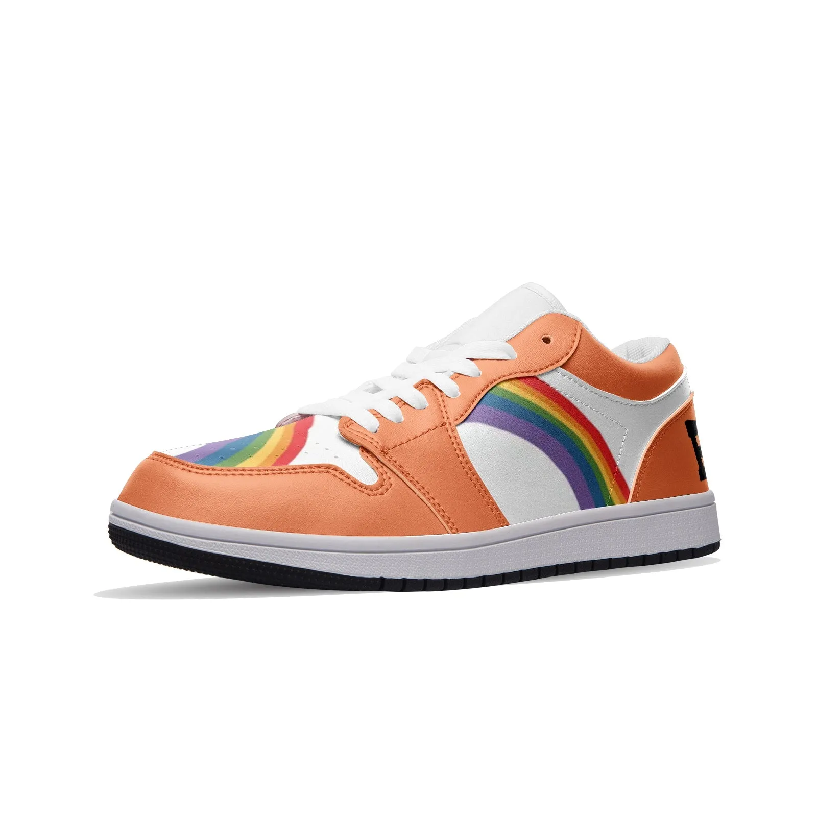 Rainbow LGBT Pride Low Top BURNT ORANGE Unisex Sneakers