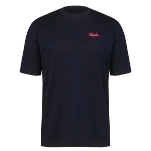 RAPHA Small Logo Tshirt AW2023 - DNP Dark Navy/High-Vis Pink