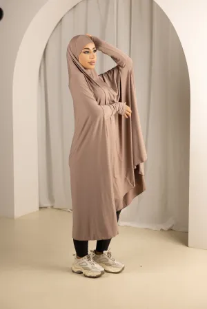 Sleeve Jilbab with Cap - Shades of Nude