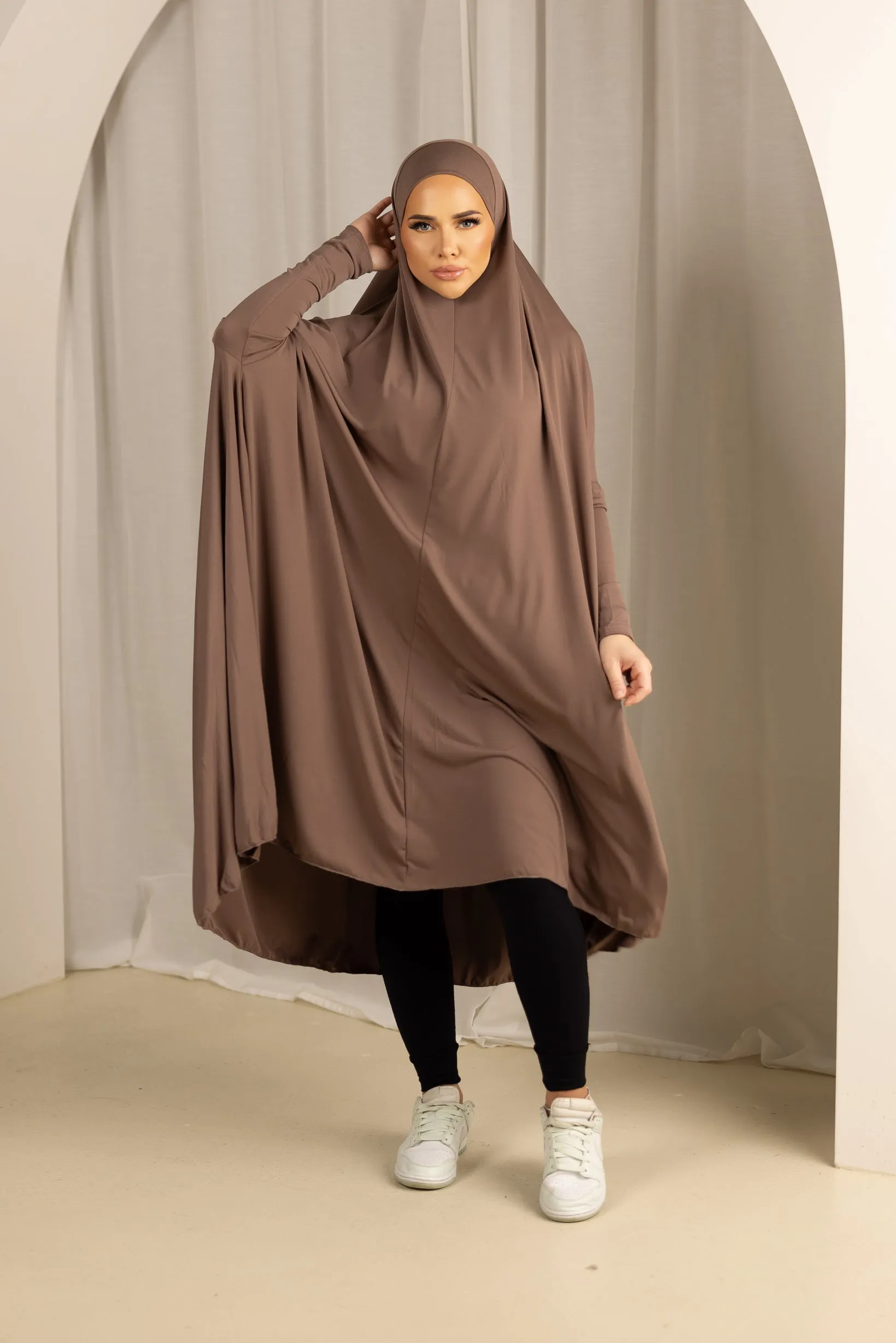 Sleeve Jilbab with Cap - Shades of Nude