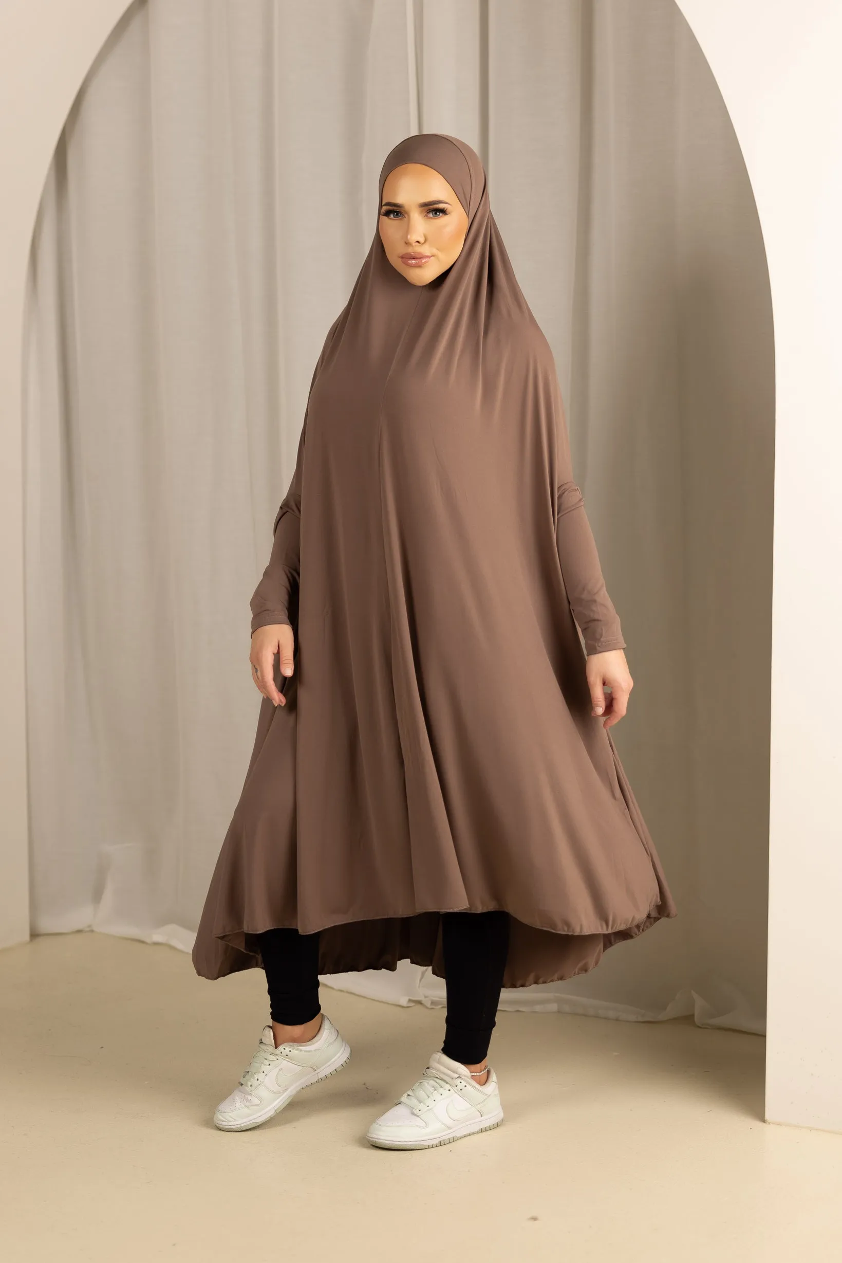 Sleeve Jilbab with Cap - Shades of Nude