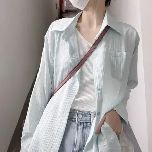 Sun Protection Stripe Thin Niche Wave Shirt