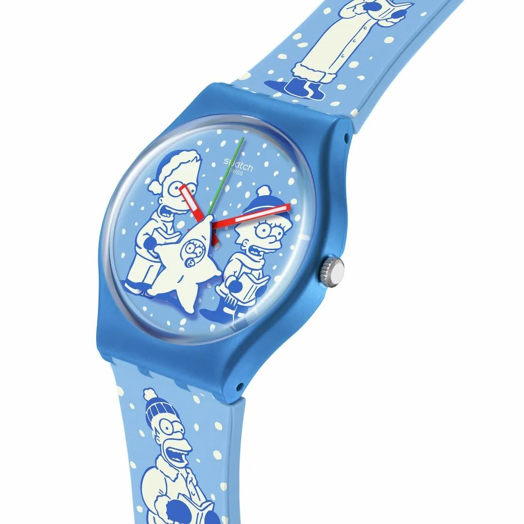 Swatch Tidings of Joy Quartz Casual Blue Watch