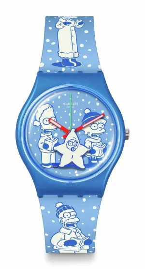 Swatch Tidings of Joy Quartz Casual Blue Watch