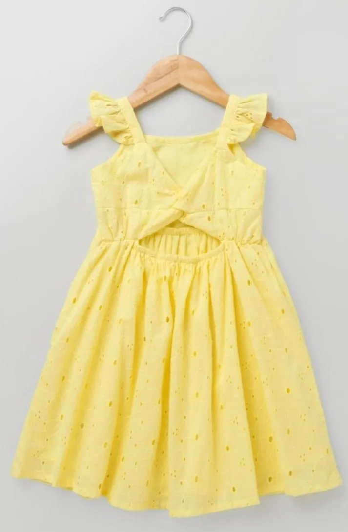 Sweetlime by AS Girls Casual Dress Sleeveless Hakoba Dress - Yellow