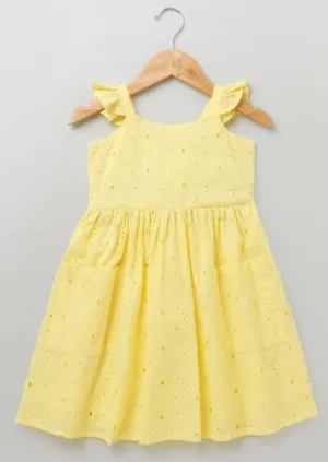 Sweetlime by AS Girls Casual Dress Sleeveless Hakoba Dress - Yellow