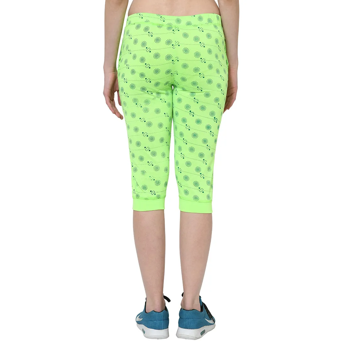 Vimal Jonney Green 3/4th Capri For Women's