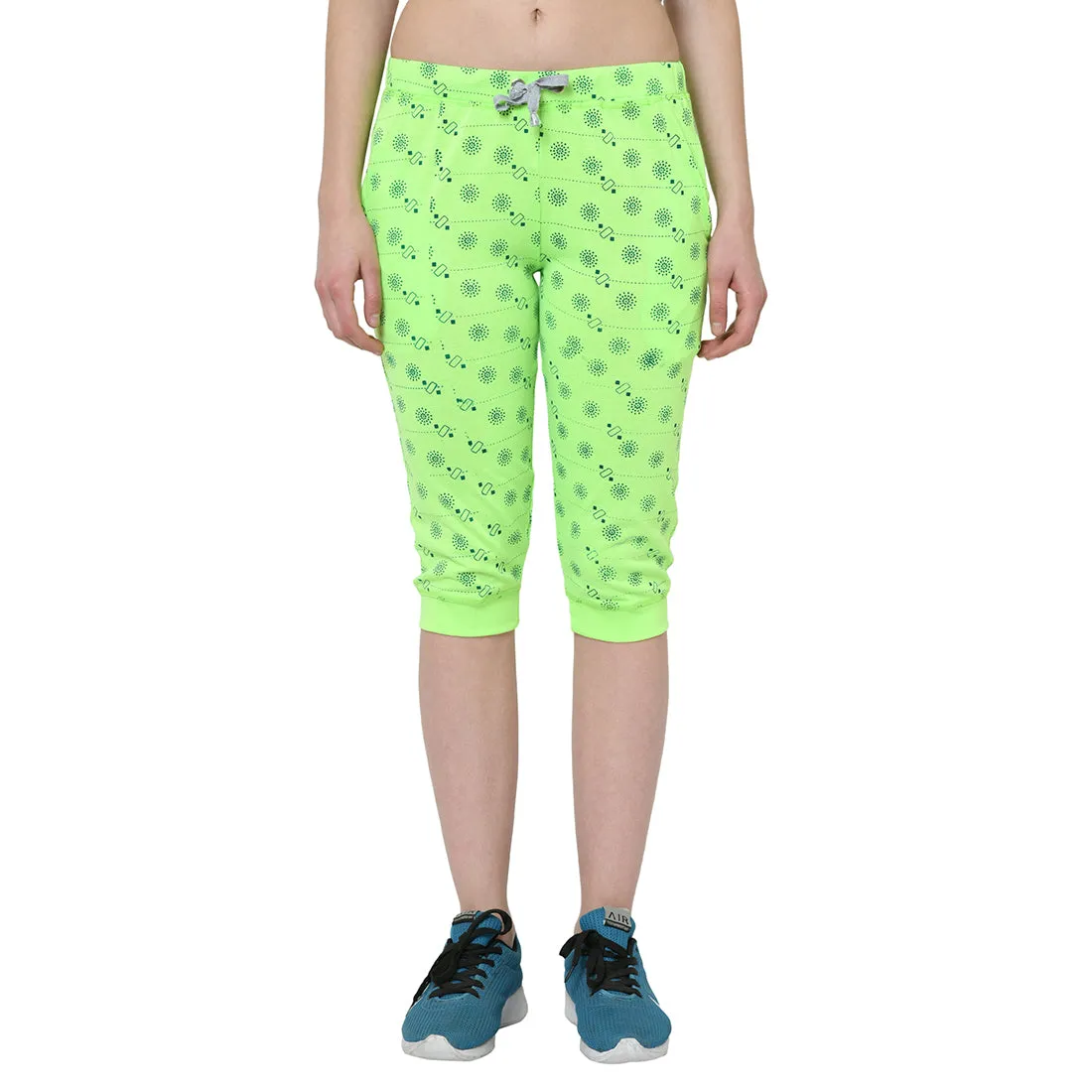 Vimal Jonney Green 3/4th Capri For Women's