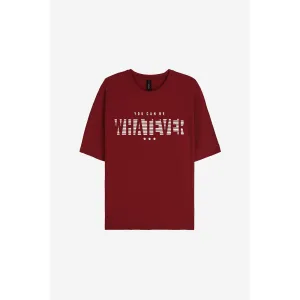 Whatever Graphic Red Oversized Tshirt